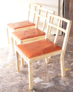 ブナ材とレザーの椅子